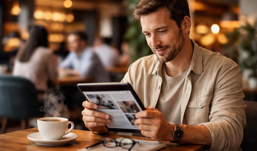 lecteur-cafe-tablette-cafe-fumant