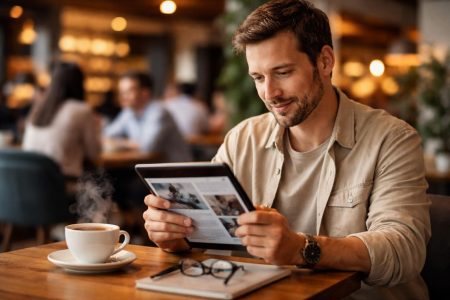 lecteur-cafe-tablette-cafe-fumant