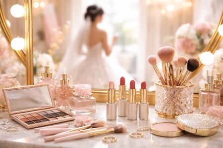 table-maquillage-produits-mariee-preparation