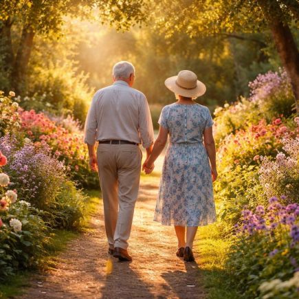 couple-age-jardin-fleuri-ete