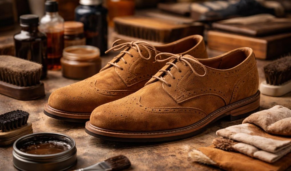 chaussures-daim-outils-teinture-entretien